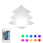 11 Inch Plastic LED Tree, RGBW, Rechargeable, Waterproof, Remote Controlled
