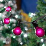 100 G40 Globe String Light Set with Pink Bulbs on Black Wire