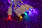 Rainbow LED Icicle Lights on White Wire 70 Bulbs