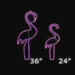 24" Pink Flamingo LED Rope Light Motif 