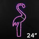 24" Pink Flamingo LED Rope Light Motif 