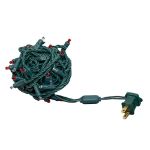 Commercial Grade Wide Angle 50 LED Red/Warm White 25' Long on Green Wire