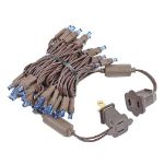 50 LED Blue LED Christmas Lights 11' Long on Brown Wire