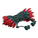 *NEW* TrueTwinkle® Red 70 LED C6 Strawberry Mini Lights Commercial Grade on Green Wire