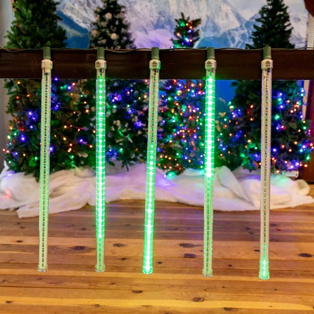 24" LED Cascading Meteor Starfall Tube Green Pack of 5