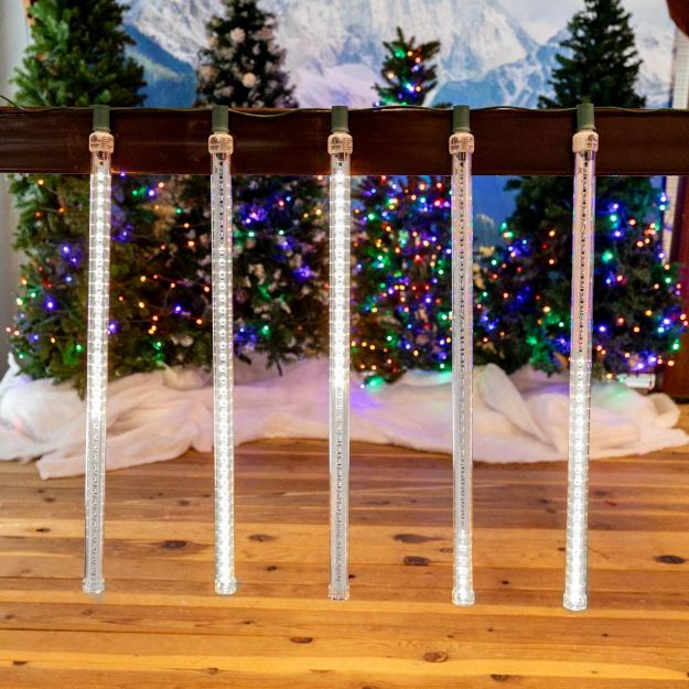 24" LED Cascading Meteor Starfall Tube Pure White Pack of 5