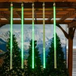 36" LED Cascading Meteor Starfall Tube Green Pack of 5