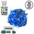*NEW* TrueTwinkle® Coaxial 50 LED Blue 6" Spacing Green Wire