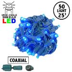 Coaxial 50 LED Blue 6" Spacing Green Wire