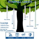 36" LED Cascading Meteor Starfall Tube Warm White Pack of 5