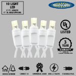 10 Light Warm White LED Mini Lights White Wire