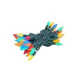 Coaxial Multi Color 100 LED C6 Strawberry Mini Lights Commercial Grade on Green Wire