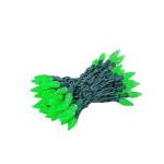 Coaxial Green 100 LED C6 Strawberry Mini Lights Commercial Grade on Green Wire