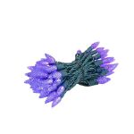 Coaxial Purple 70 LED C6 Strawberry Mini Lights Commercial Grade on Green Wire