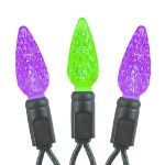 *NEW* True Twinkle Purple/Lime 70 LED C6 Strawberry Mini Lights Commercial Grade on Black Wire