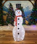48 in. Snowflake Fabric Snowman with 120 Cool White LED Lights