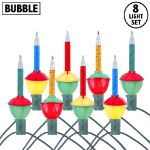 Traditional Classic Bubble Light Set 8 Lamps Red/Blue/Orange/Green