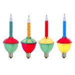 Red/Blue/Orange/Green Classic Bubble Light With Multi Base Replacements 4 Pack 