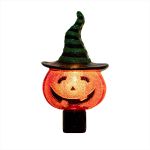 Halloween Night Light - Pumpkin in Witch Hat - Swivel Plug w/LED Bulb