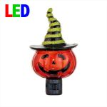 Halloween Night Light - Pumpkin in Witch Hat - Swivel Plug w/LED Bulb