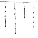 Purple/Lime/Orange LED Icicle Lights on Black Wire 70 Bulbs