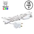 10 Light Non Connectable Pure White LED Mini Lights White Wire