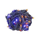 *NEW* TrueTwinkle® LED Mini Lights 50 LED Purple & Orange 25' Long Black Wire