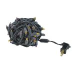 *NEW* TrueTwinkle® LED Mini Lights 50 LED Purple & Orange 25' Long Black Wire