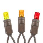 Commercial Grade Wide Angle 50 LED Yellow/Red/Orange 17' Long on Brown Wire