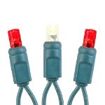 Commercial Grade Wide Angle 50 LED Red/Warm White 25' Long on Green Wire