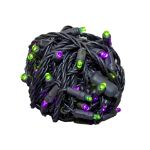 *NEW* TrueTwinkle® LED Mini Lights 50 LED Purple & Lime 25' Long Black Wire