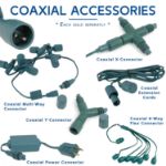 Twinkling Coaxial 50 LED Blue 6" Spacing Green Wire