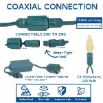 Coaxial *NEW* TrueTwinkle® Multi Color 70 LED C6 Strawberry Mini Lights Commercial Grade on Green Wire