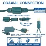 Coaxial 100 LED Pure White 4" Spacing Green Wire