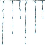 Blue LED Icicle Lights on Green Wire 150 Bulbs