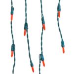 Red LED Icicle Lights on Green Wire 150 Bulbs