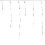 Pink LED Icicle Lights on White Wire 150 Bulbs
