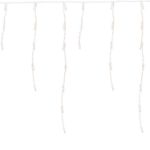 Warm White LED Icicle Lights on White Wire 150 Bulbs