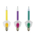 Yellow/Purple/Green Bubble Light With Silver Glitter Replacements 3 Pack 