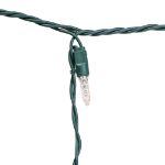 Purple LED Icicle Lights on Green Wire 150 Bulbs