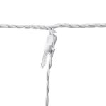 Pure White LED Icicle Lights on White Wire 150 Bulbs