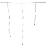 Red LED Icicle Lights on White Wire 70 Bulbs