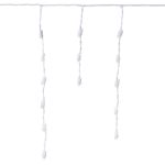 Twinkle Warm White LED Icicle Lights on White Wire 70 Bulbs