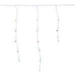 Multi LED Icicle Lights on White Wire 70 Bulbs