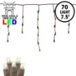Warm White LED Icicle Lights on Brown Wire 70 Bulbs