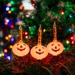 Orange Pumpkin Halloween Bubble Light Replacements 3 Pack 