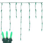 Green LED Icicle Lights on Green Wire 150 Bulbs