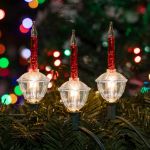 Red Bubble Light Clear Base Set with Silver Glitter