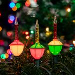 Red and Yellow Bubble Light Multicolor Base Set with Silver Glitter