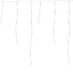 Coaxial Warm White LED Icicle Lights on White Wire 150 Bulbs
